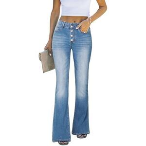 Stretch Flare Boyfriend High Waisted Bell Bottom Jeans, SIZE 10, 2K-137B001